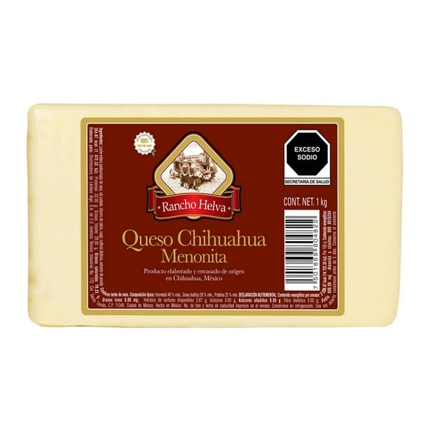 Chihuahua Mennonite Cheese - Rancho Helva (1 kg / 2.2 lb)
