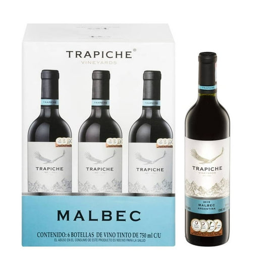 Trapiche Malbec Red Wine, 6 bottles of 750 ml each