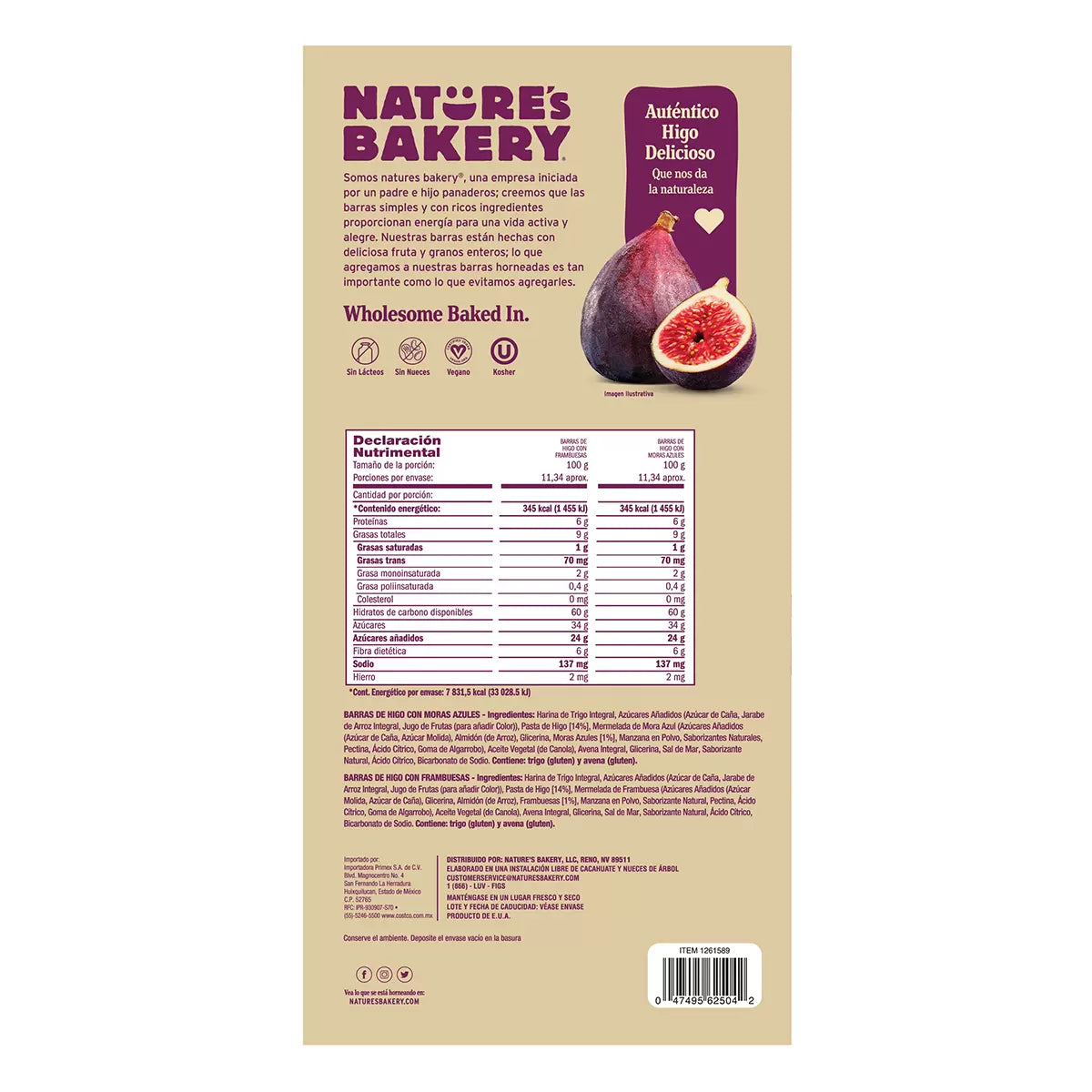 Nature's Bakery Assorted Fig Bars 40 pieces of 56.7 g