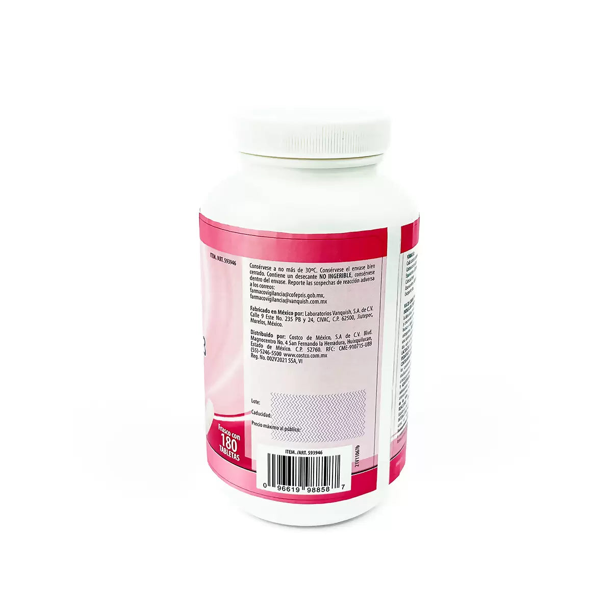 Kirkland Signature Calcium + Vitamin D3 – Bottle of 180 Tablets