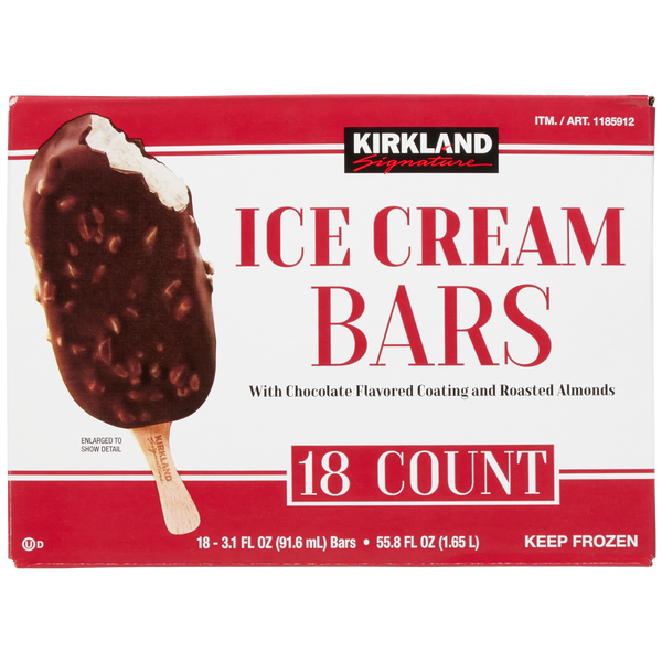 Kirkland Signature Ice Cream Bars, 3.1 fl oz, 18 ct