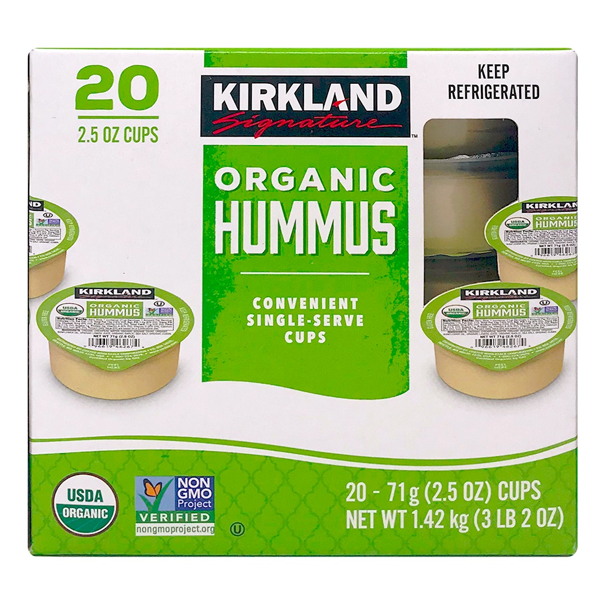 Kirkland Signature Organic Hummus, 2.5 oz, 20 ct