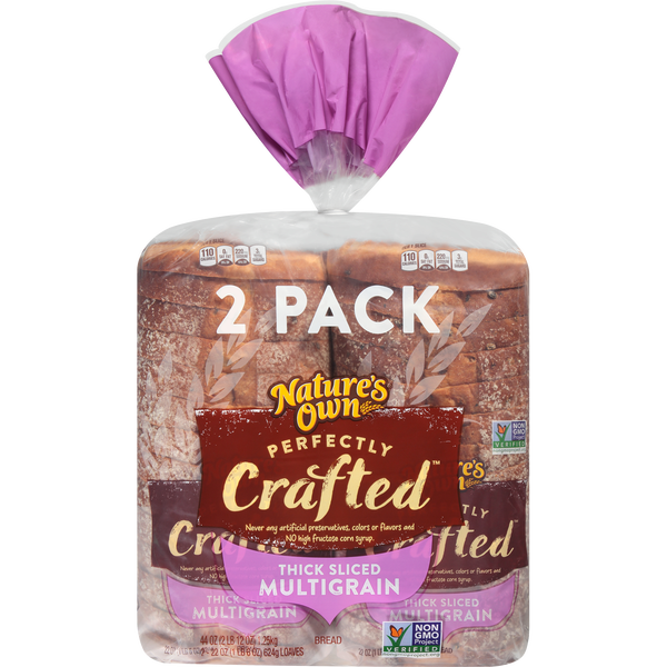 Nature’s Own Multigrain Bread, Thick Sliced, 22 oz, 2 ct