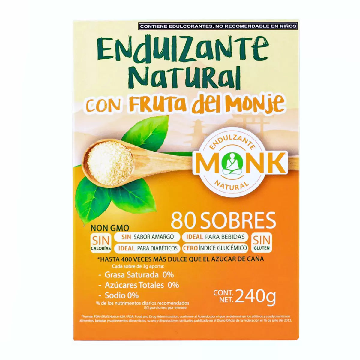 Monk Fruit Sweetener 80 packets of 3 g