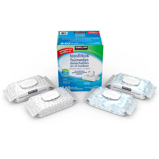 Kirkland Signature Premoistened Flushable Wipes, Fragrance Free, 640-count