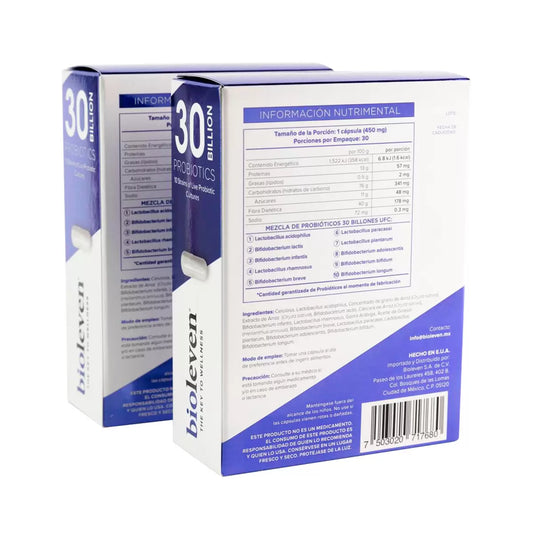 Bioleven 30 Billion CFU Probiotics - 2-Pack (60 Capsules Total)