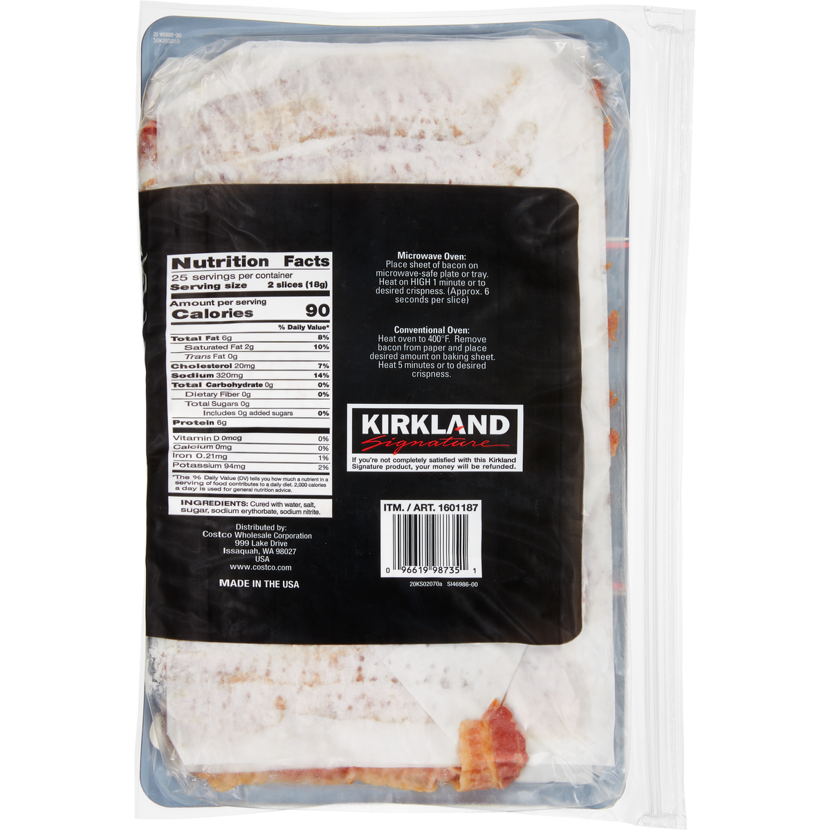 Kirkland Signature Fully-Cooked Bacon, Hickory Wood Smoked, 1 lb