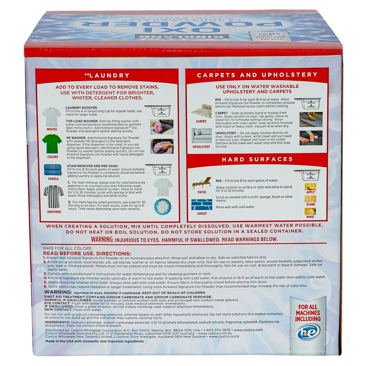 Kirkland Signature OXI Powder Laundry Booster & Multipurpose Stain Remover, HE Compatible, 11 lbs