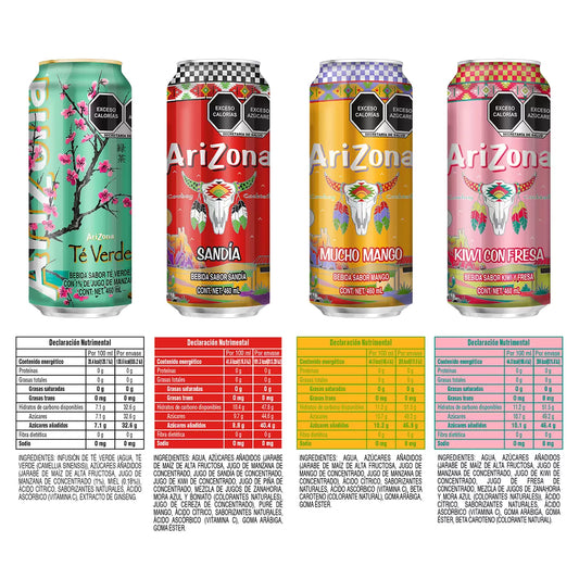 Arizona Assorted Flavors Tea, 24 cans of 460 ml