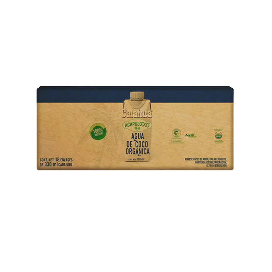 Calahua Acapulcoco Organic Coconut Water – 18 Pack (330 ml each)