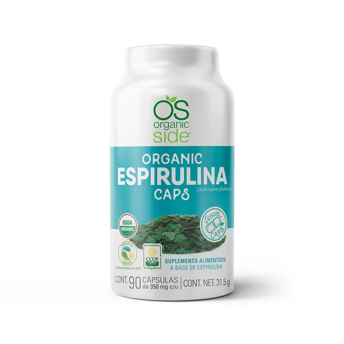 Organic Side Organic Spirulina – 90 Veggie Capsule