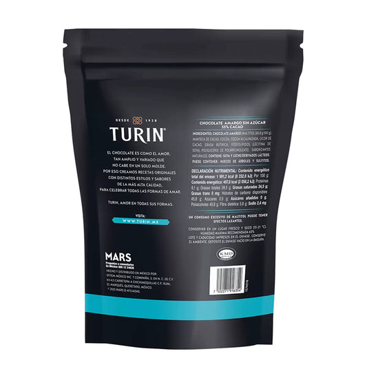 Turín Dark Chocolate, Sugar-Free, 400 g