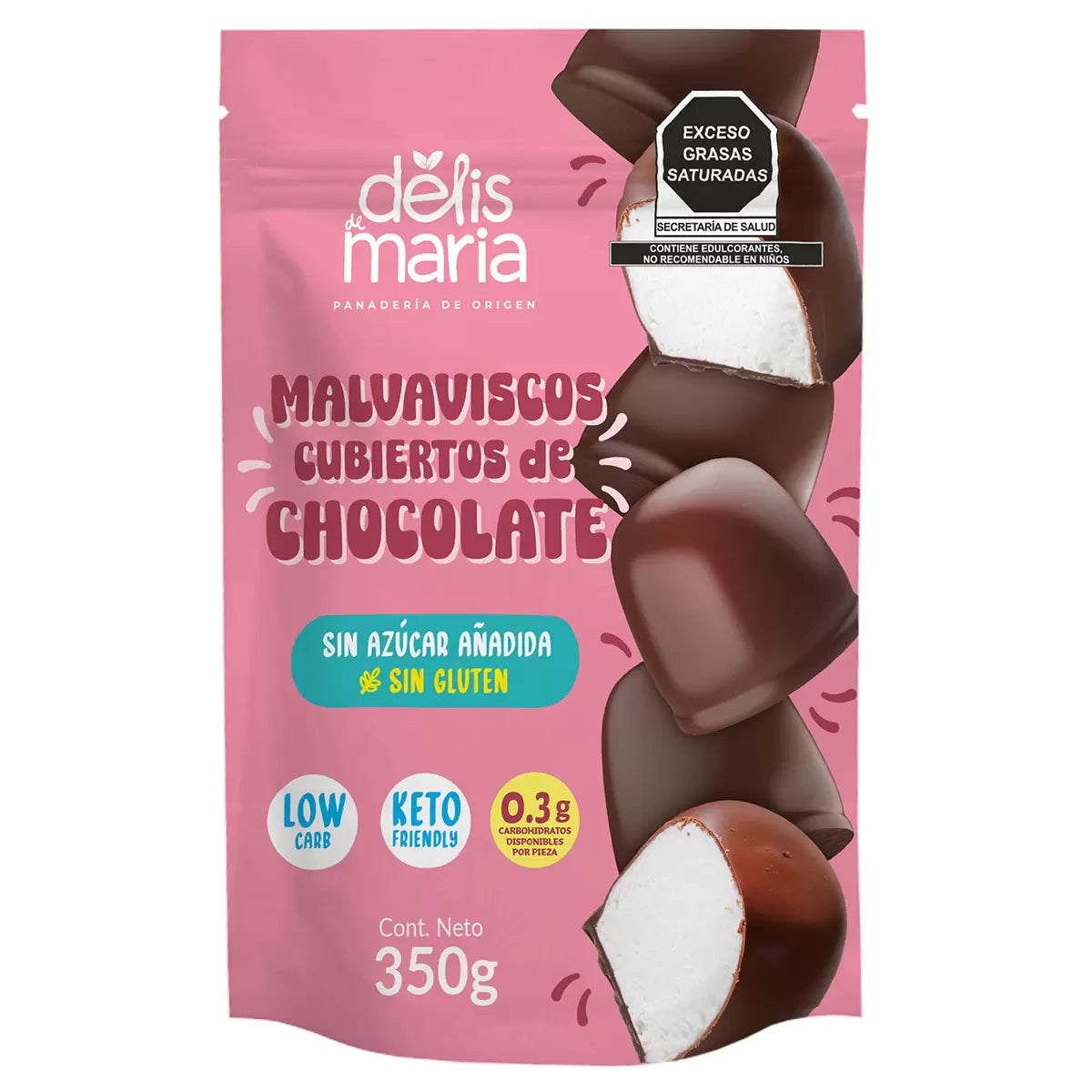 Maria's Delis Chocolate-Covered Marshmallows, No Added Sugar, 350 g