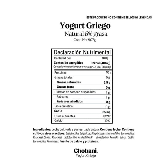 Chobani Greek Yogurt Whole Milk Plain