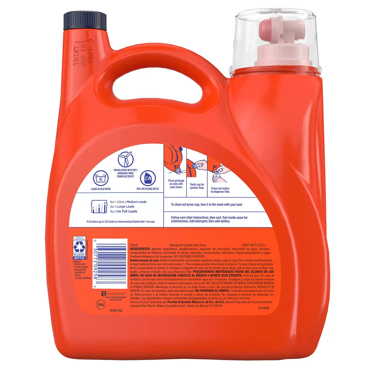 Tide Ultra Concentrated Liquid Laundry Detergent, 152 Loads, 170 fl oz