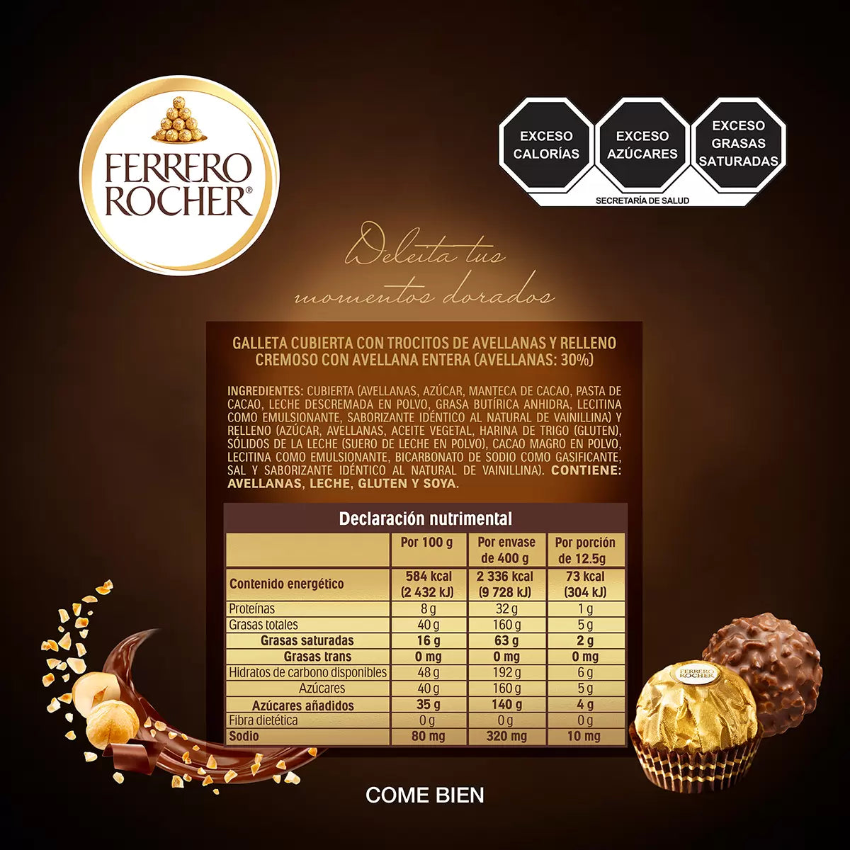 Ferrero Rocher Hazelnut Chocolates (32 ct, 12.5 g each)