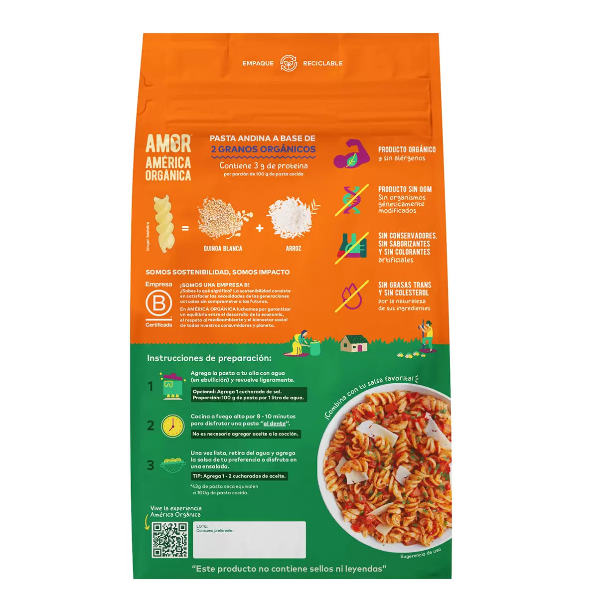 América Orgánica Gluten-Free Rice and Quinoa Fusilli (907 g)