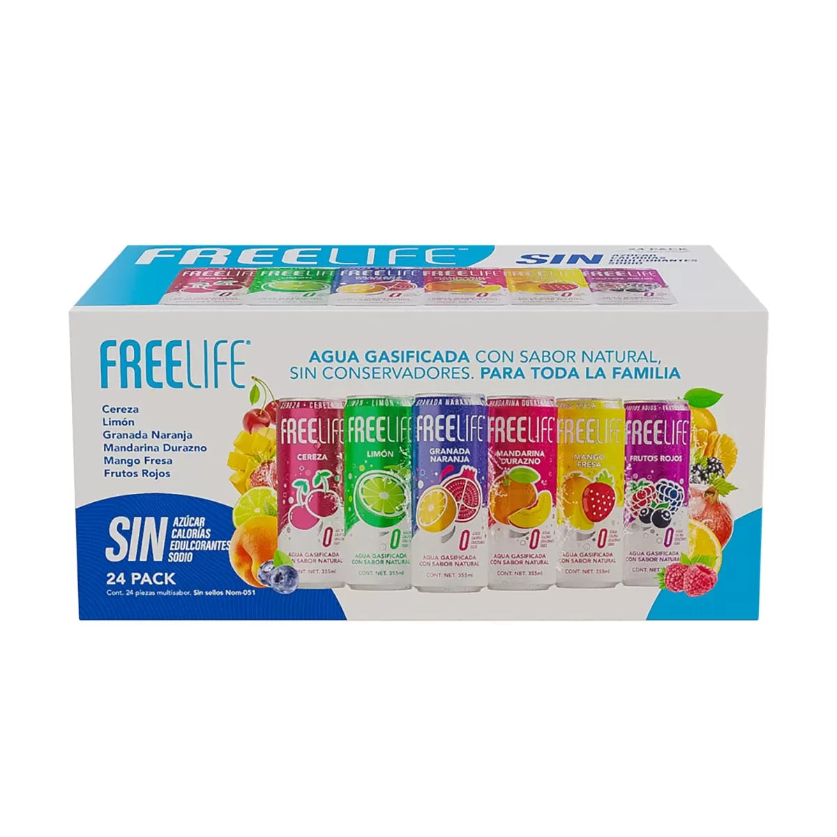 Free Life Flavored Sparkling Water 24 / 355 ml