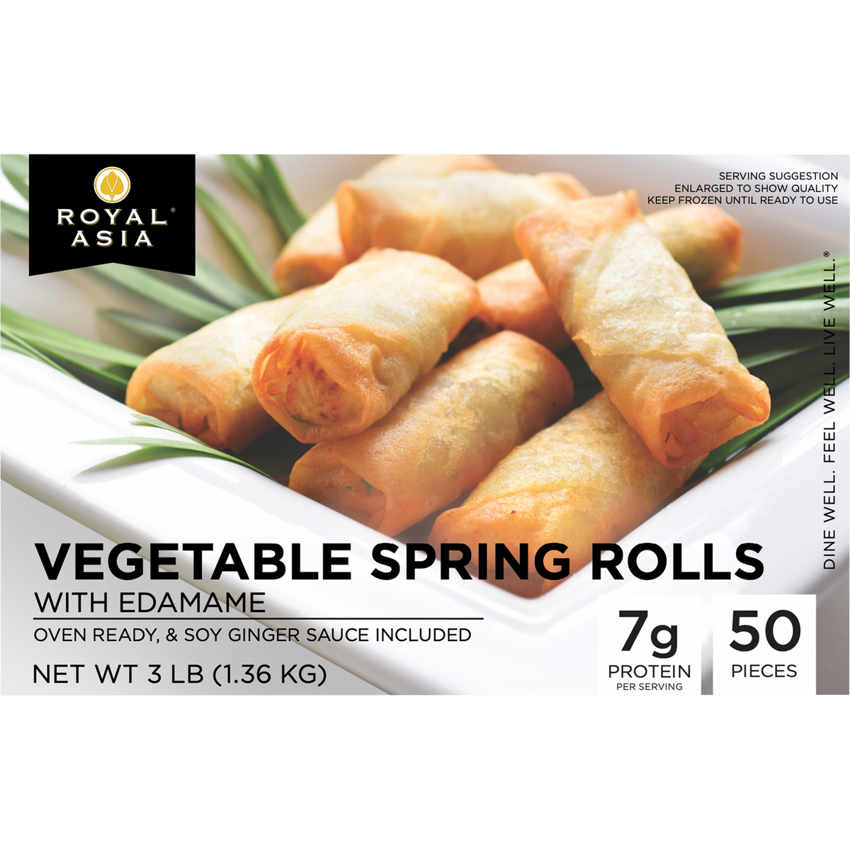 Royal Asia Vegetable Spring Rolls With Edamame, 50 ct