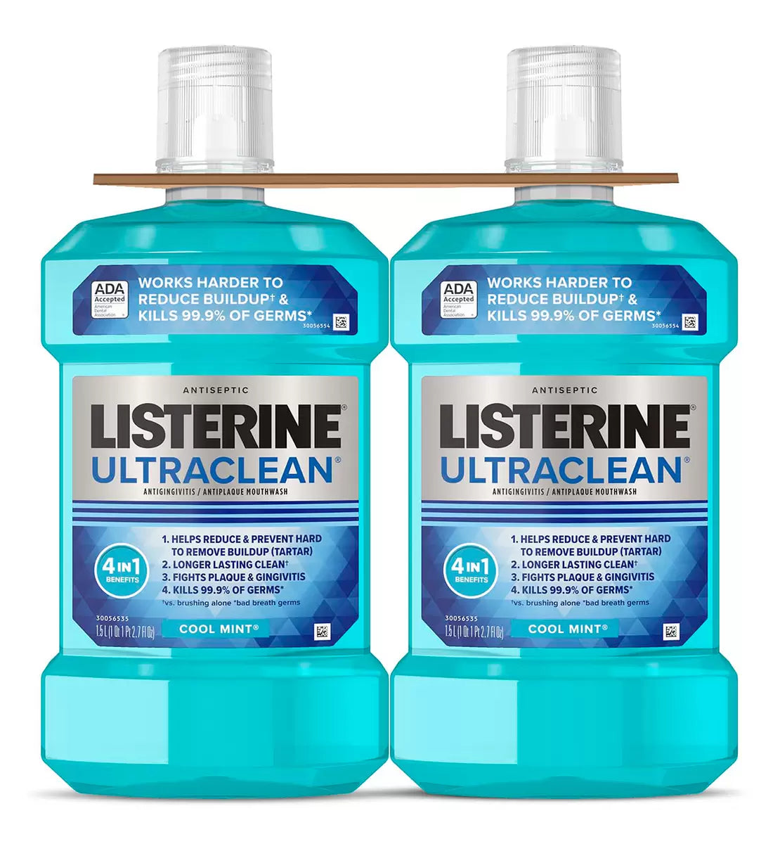 Listerine UltraClean Coolmint Mouthwash, 1.5 Liter, 2-count