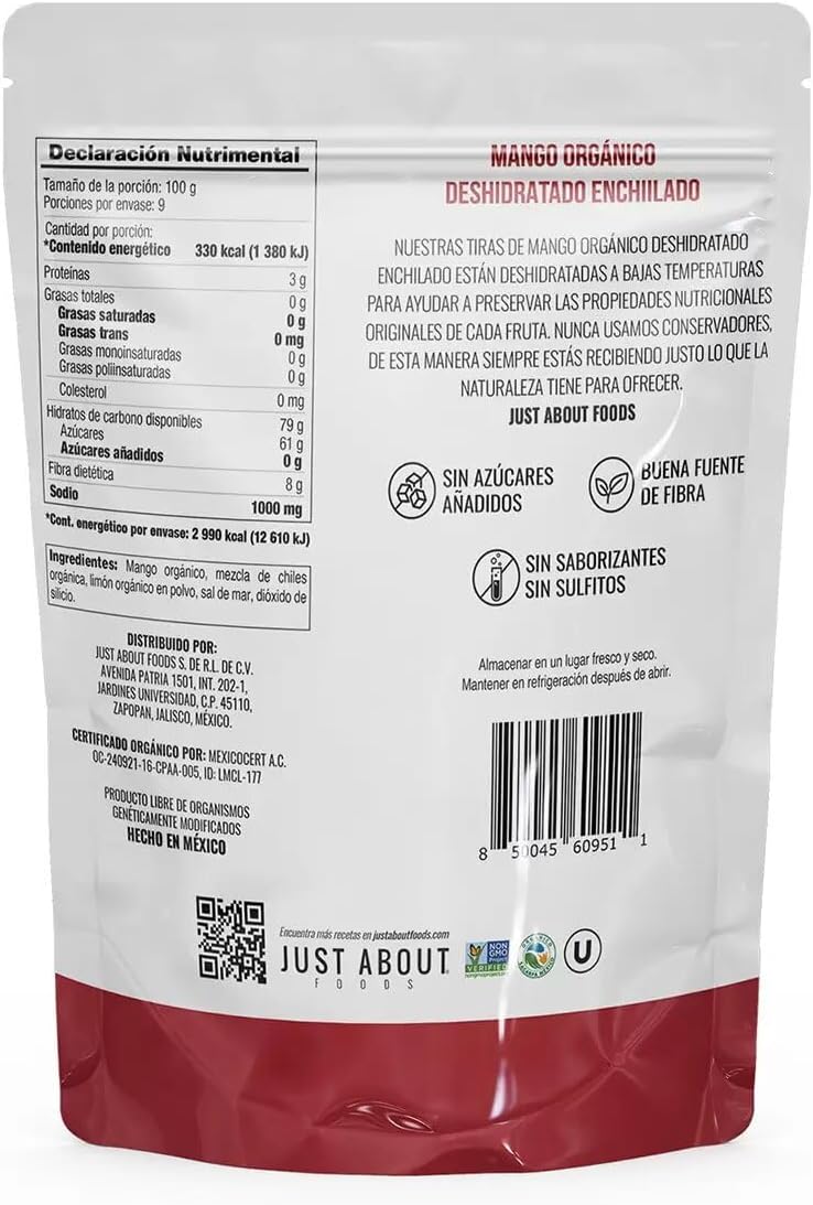 Just About Foods: Organic Chili-Spiced Dried Mango - 907g (2 lbs)