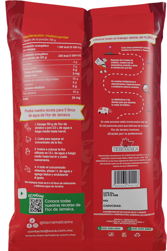 Tierramaica Premium National Dried Hibiscus Flowers - 500g Bag