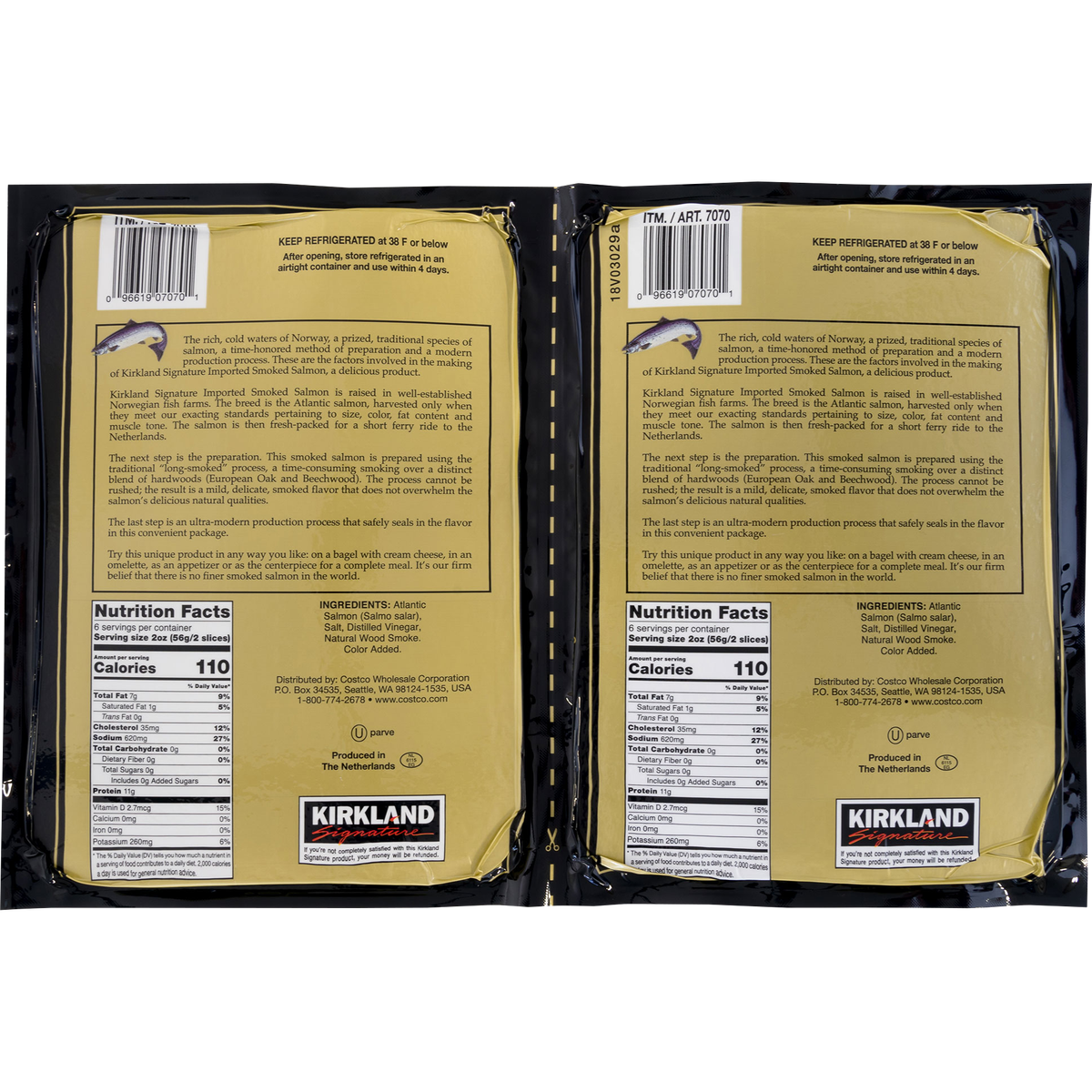 Kirkland Signature Smoked Salmon, 12 oz, 2 ct