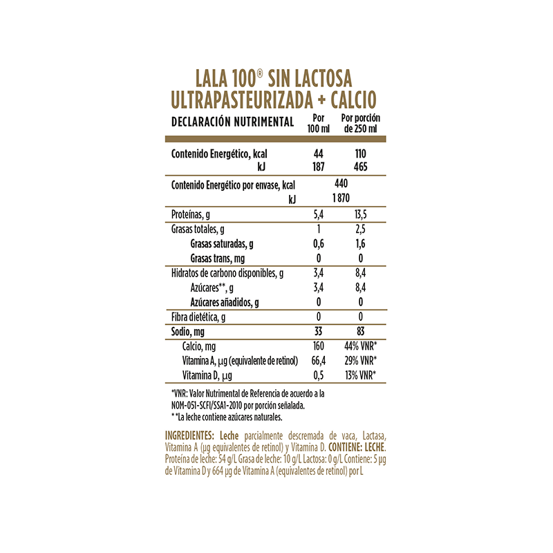 Lala 100 Lactose-Free UHT +Calcium 12 pz 1L