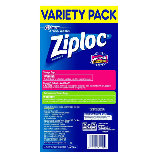 Ziploc Variety Size Pack 347 pz