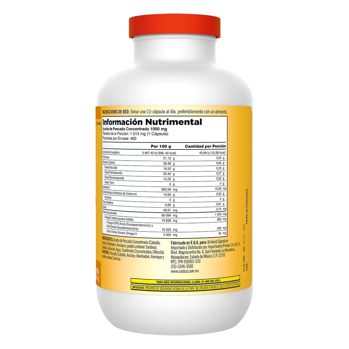 Kirkland Signature Fish Oil 1000 mg., 400 Softgels