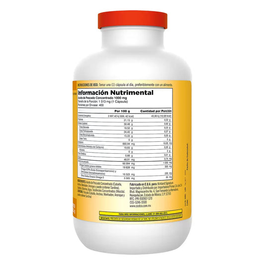 Kirkland Signature Fish Oil 1000 mg., 400 Softgels