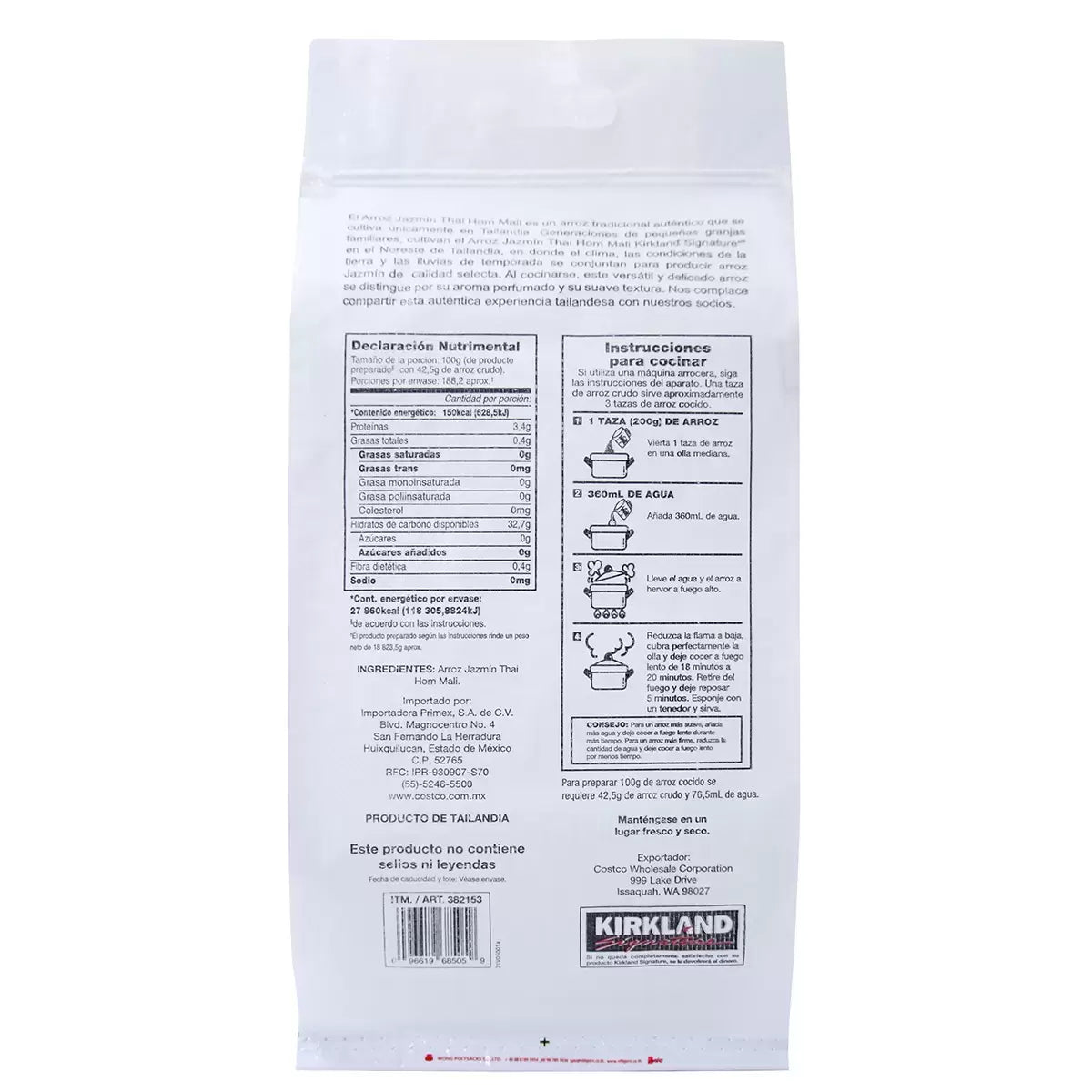 Kirkland Signature Thai Hom Mali Jasmine Rice 8 kg