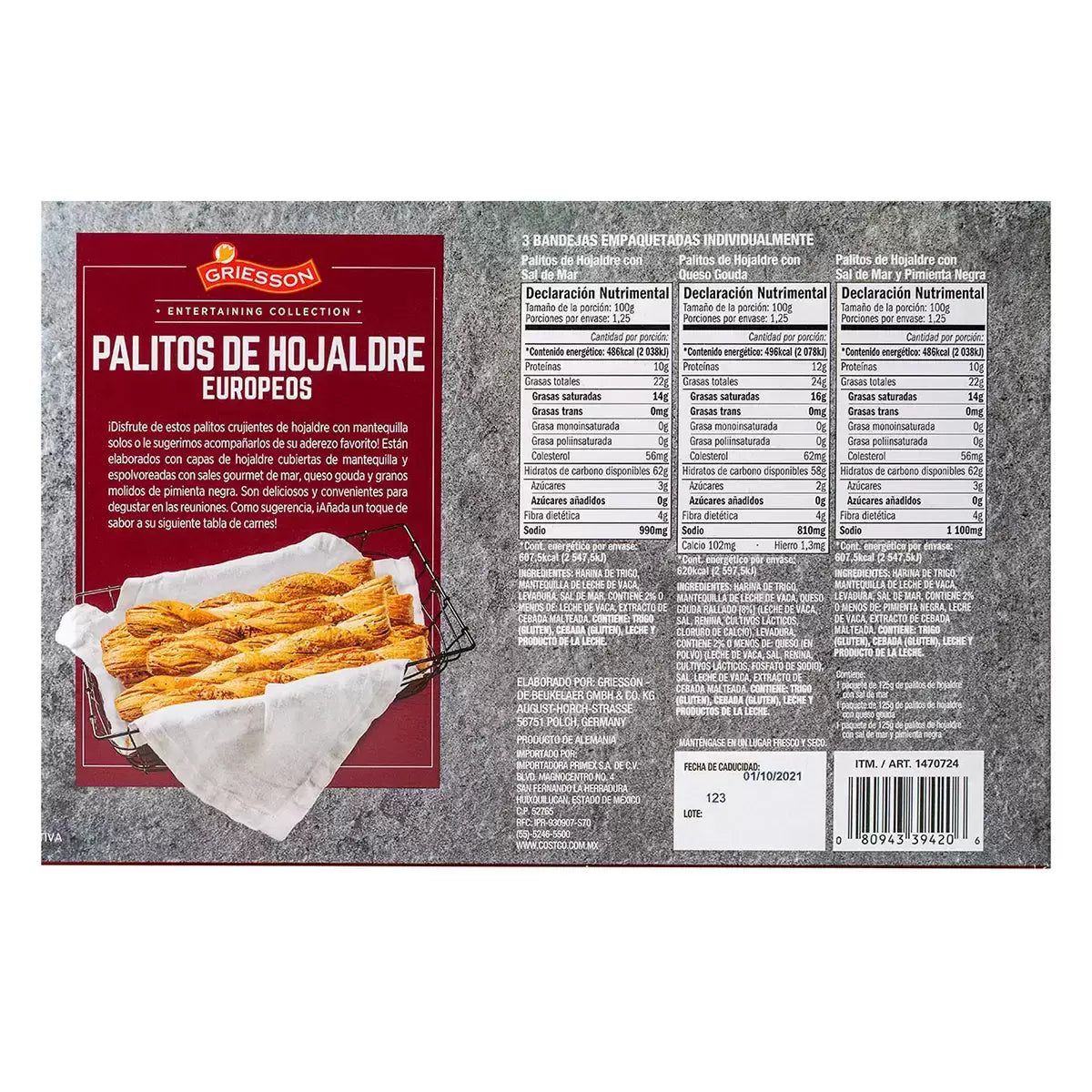 Griesson European Puff Pastry Sticks 375 g