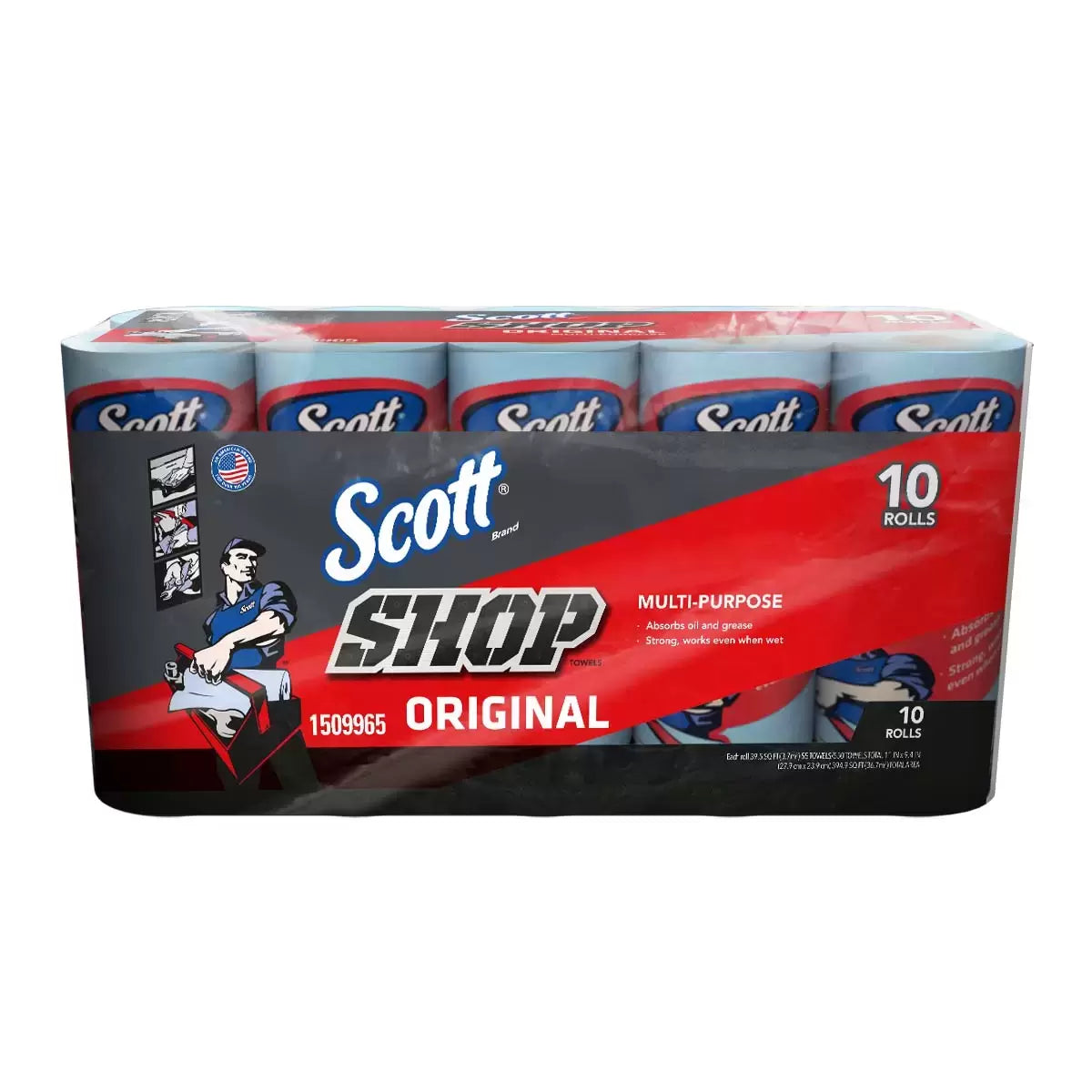 Scott Shop Towels, Original Multi-Purpose, Blue, 10-count