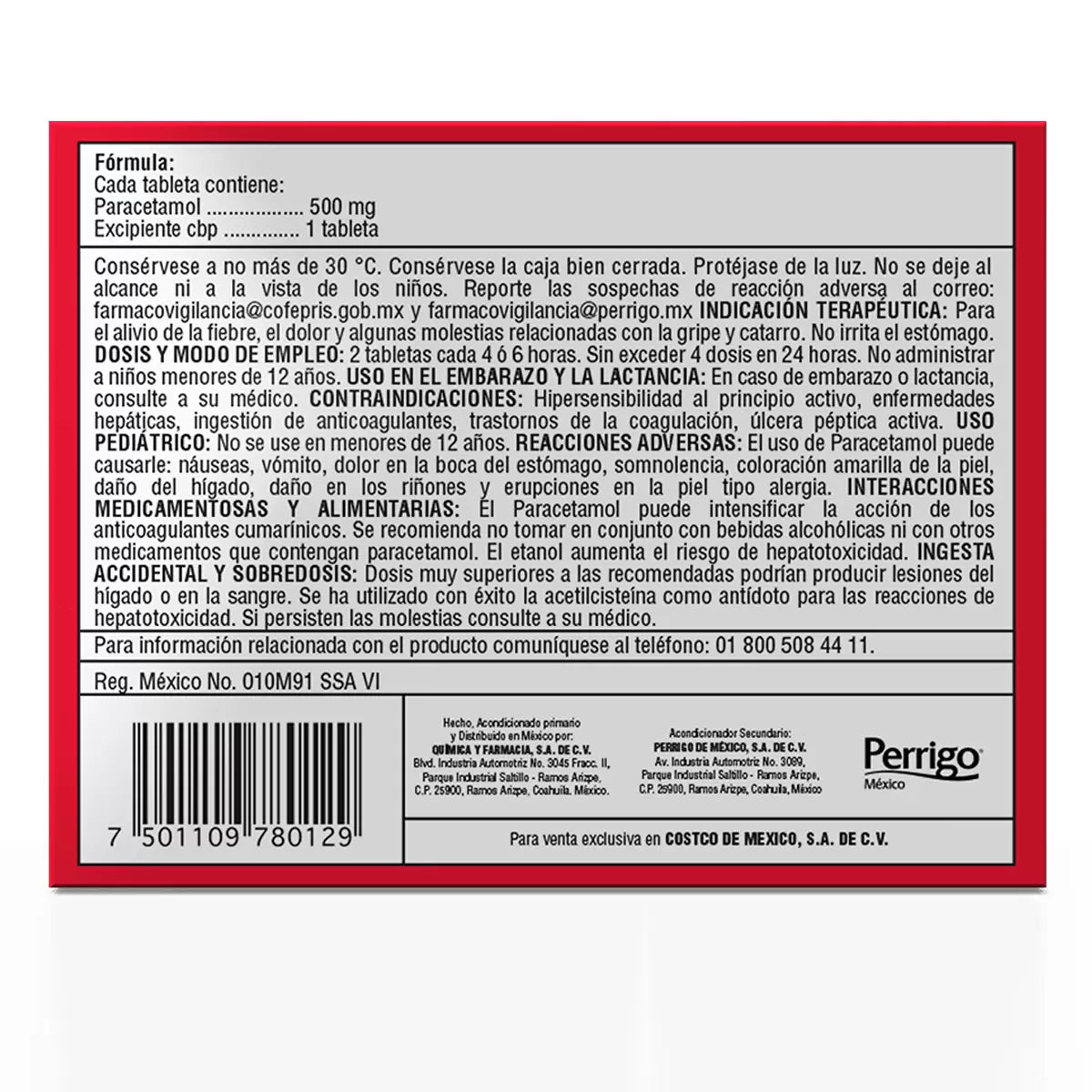 Kirkland Signature Paracetamol 500 mg 100 Tablets