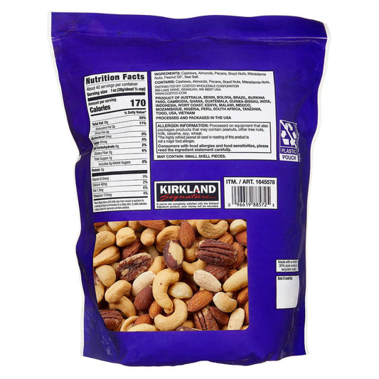 Kirkland Signature Extra Fancy Mixed Nuts, Salted, 2.5 lbs