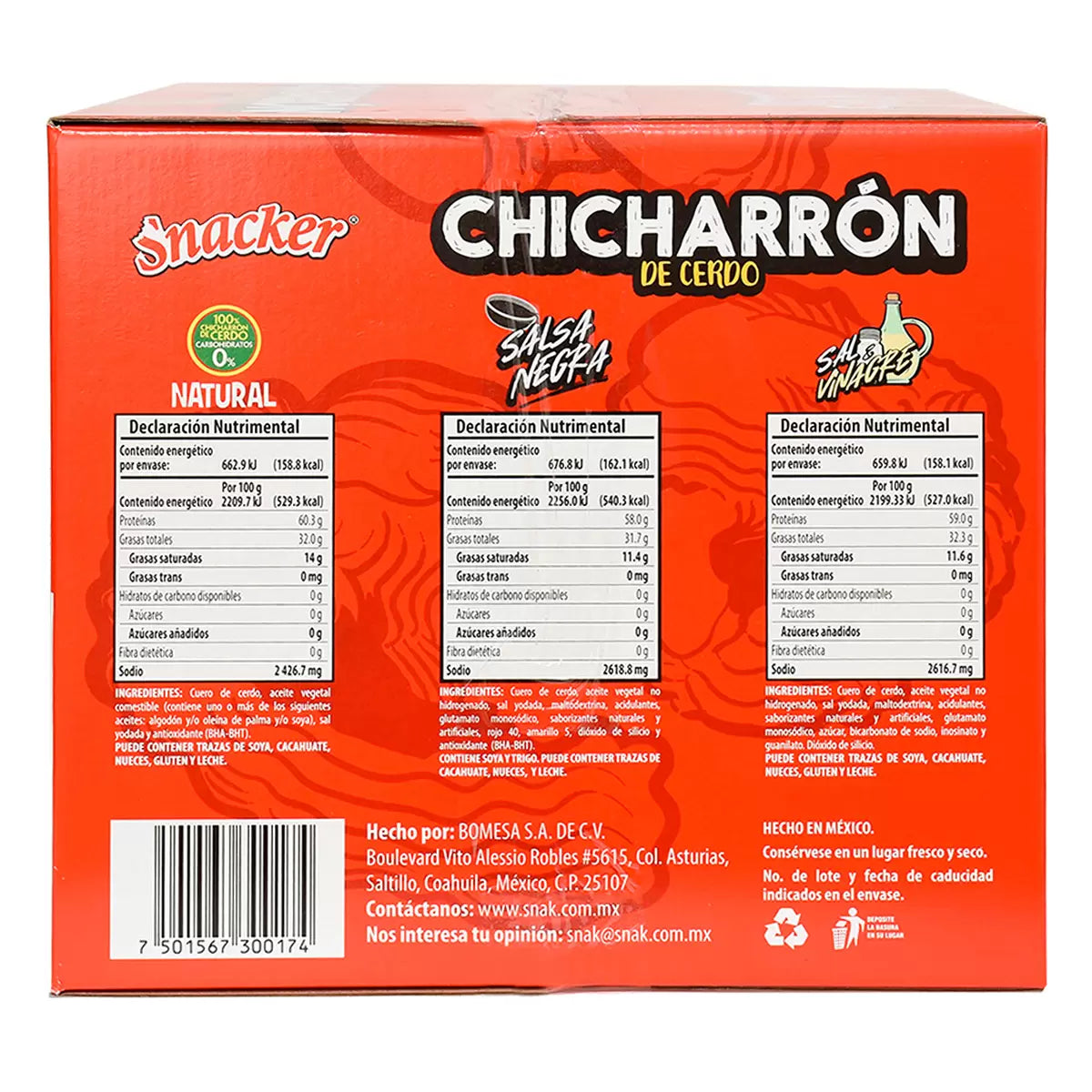 Snacker Pork Chicharron Assorted Pack 21 pieces, 30 g each