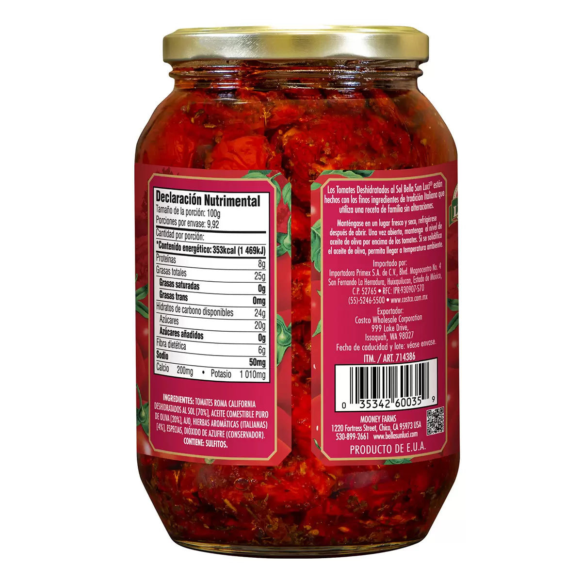 Bella Sun Luci California Sun-Dried Tomatoes 992 g