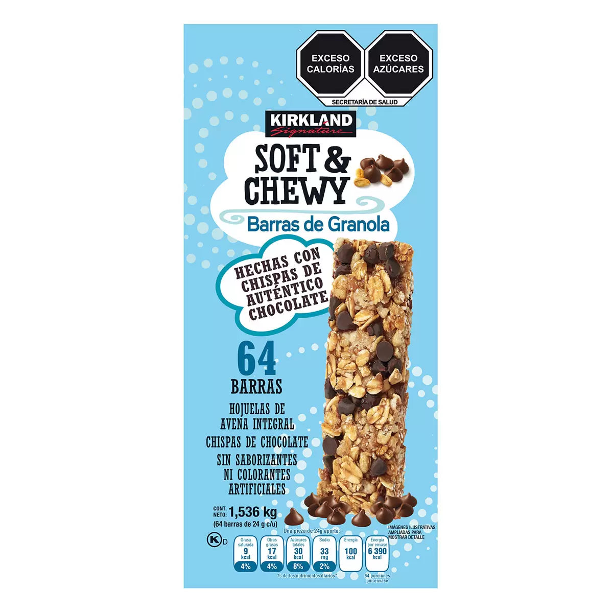 Kirkland Signature Soft & Chewy Granola Bars, 0.85 oz, 64 pz