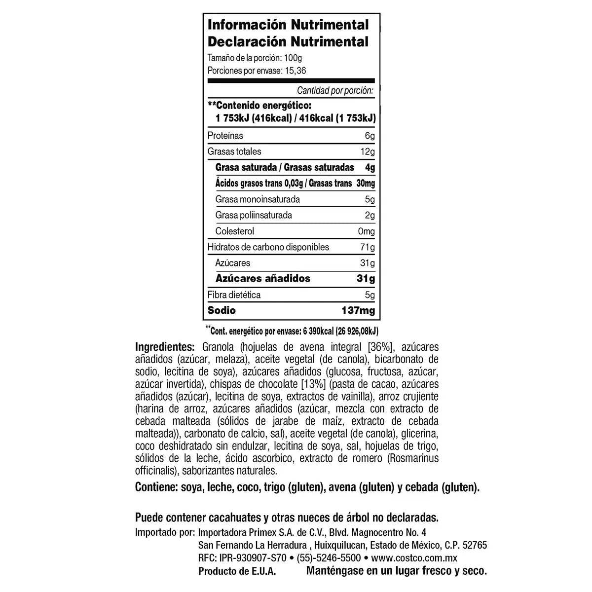 Kirkland Signature Soft & Chewy Granola Bars, 0.85 oz, 64 pz