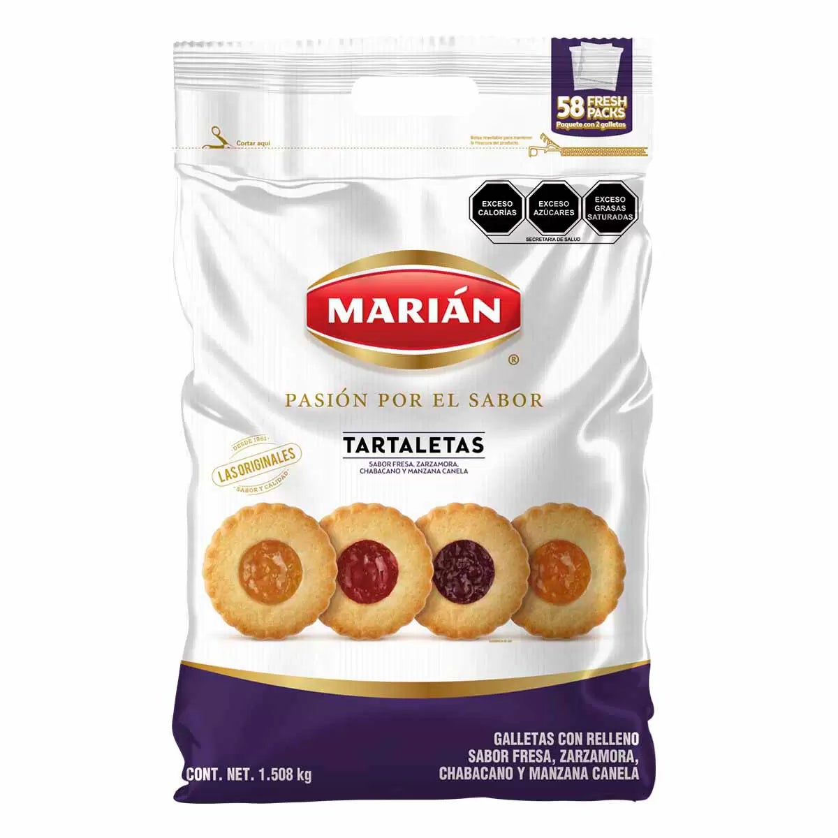 Marián Tartaletas Fruit Filled Cookie Assortment, 1.5 kg / 3.3 lb