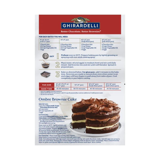 Ghirardelli Triple Chocolate Premium Brownie Mix, 7.5 lbs