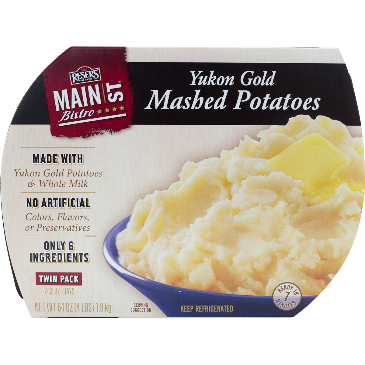 Main St. Bistro Yukon Gold Mashed Potatoes, 32 oz, 2 ct