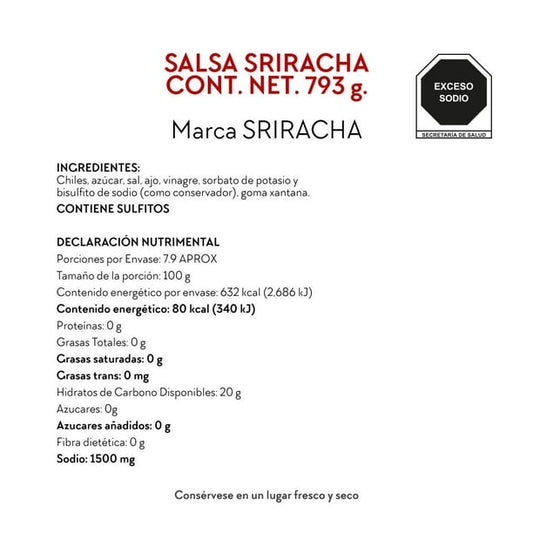 Huy Fong Sriracha Chili Sauce (Tuong ot), 793 g