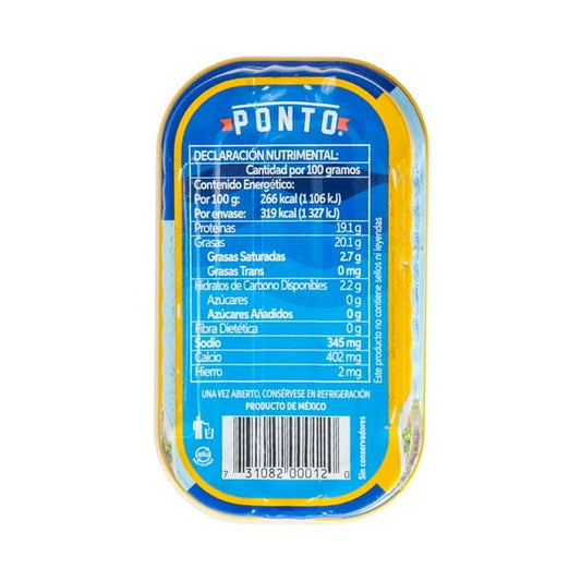Ponto Sardines in Vegetable Oil, 6-pack (120 g per can)