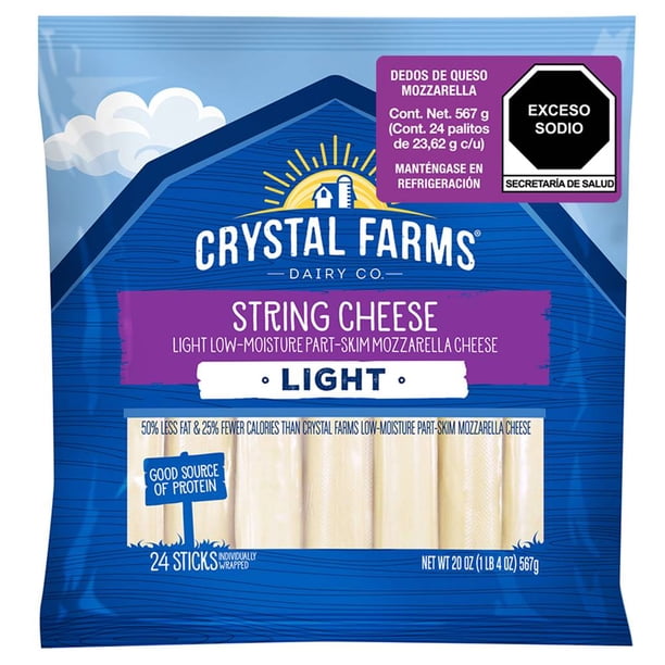 Light Mozzarella String Cheese - Crystal Farms (24 ct / 0.83 oz each)