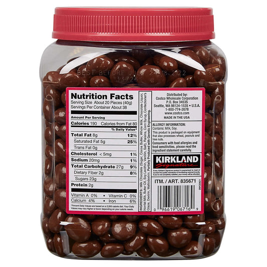 Kirkland Signature Milk Chocolate Covered Raisins, 54 oz