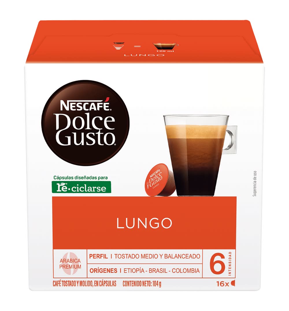 Nescafé Dolce Gusto Lungo Coffee Pods (4 x 64 Count)