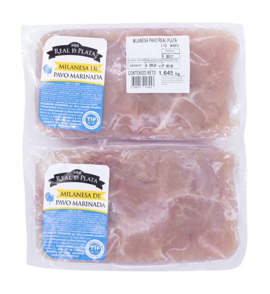 Real De Plata Marinated Turkey Milanese – Tender & Seasoned Cutlets 1.5kg