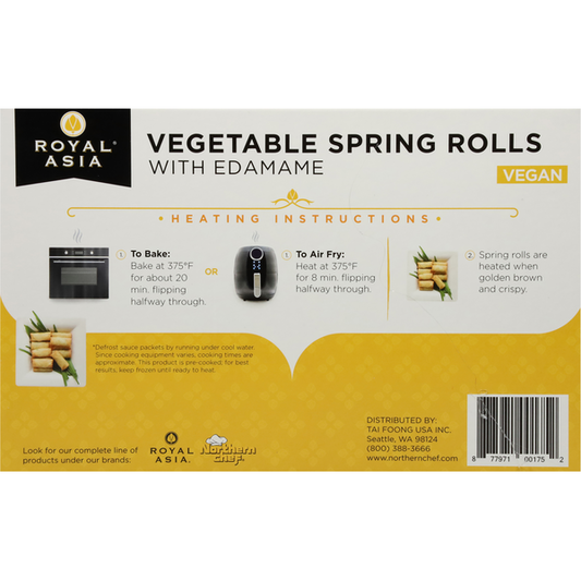 Royal Asia Vegetable Spring Rolls With Edamame, 50 ct